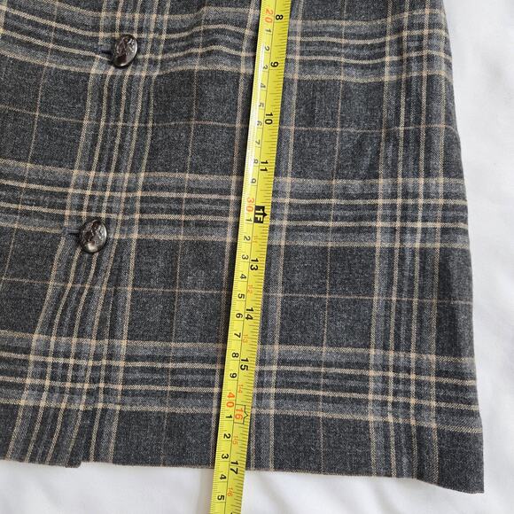 Banana Republic Y2K Preppy Academia Wool Blend Plaid Button Front Wrap Skirt 8 - Picture 12 of 12